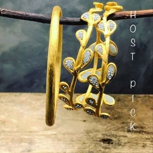 Organic formed 24k gold rustic bangle